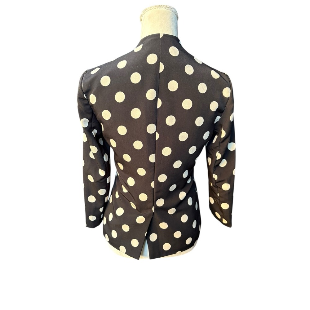 Anthropologie Corey Lynn Calter Polka Dot Point Open Gront 3/4 Sleeve Blazer - 2 - Picture 4 of 10